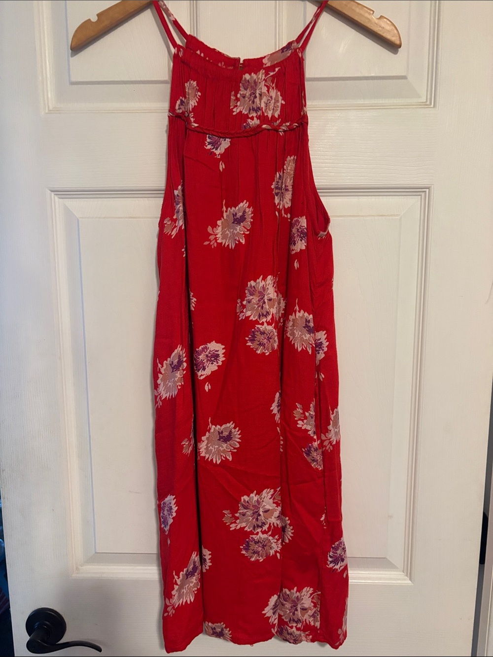 Lucky Red Floral Spaghetti Strap Summer Dress